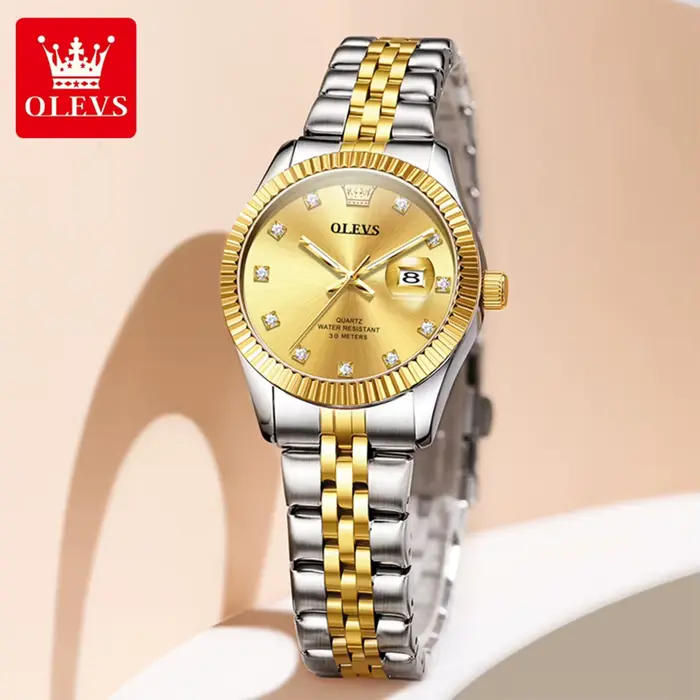 OLEVS 3705 femme montre 30M étanche Date montre à Quartz pour femmes haute dureté miroir diamant éch