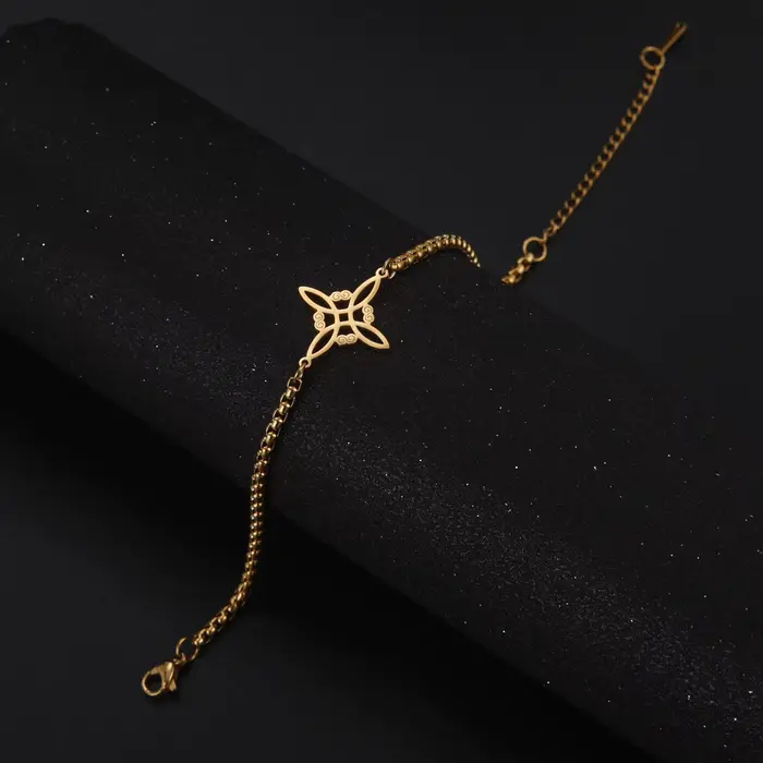 Skyrim sorcellerie noeud de sorcière Bracelet à breloques femmes boîte en acier inoxydable chaîne Bracelets à portée de main Wicca amulette bijoux cadeau 2025