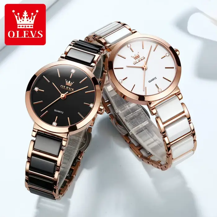 OLEVS nouvelle mode céramique bracelet Quartz femmes montre étanche marque de luxe