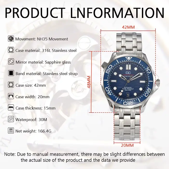 Montre automatique Dwayne Campbell nouvelle