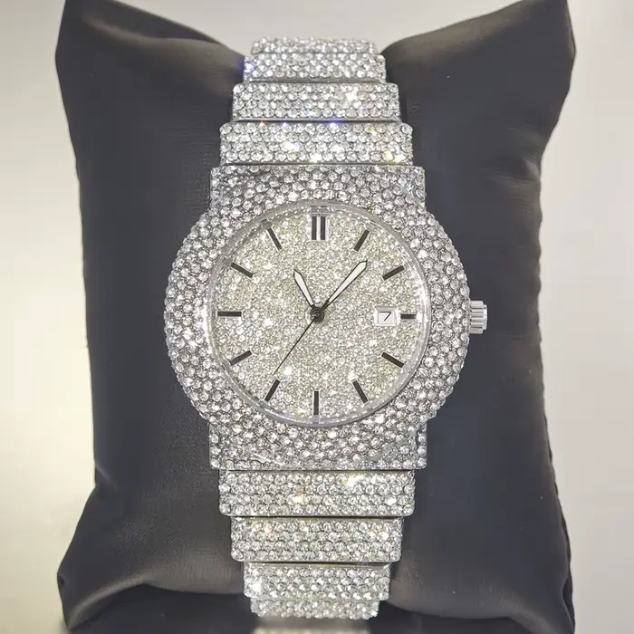 Offre spéciale Hip Hop glacé montre pour homme mode étanche Quartz montre-bracelet hommes de luxe di