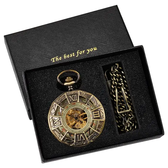 Montre de Poche Rétro Antique en Acier Inoxydable à Remontage Manuel pour Occasions Spéciales et Collectionneurs