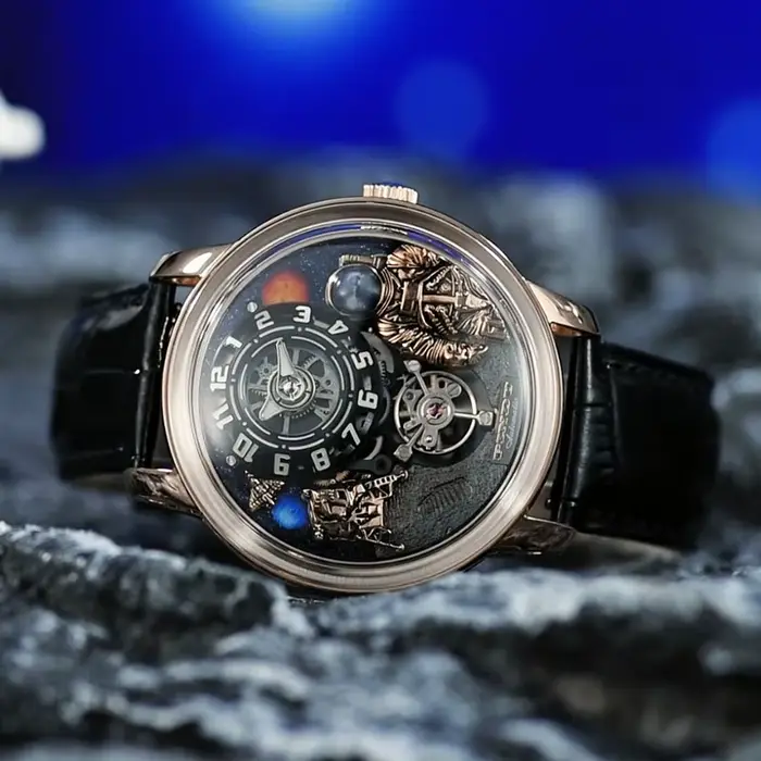 Montre homme PINDU édition limitée conception spatiale automatique avec cristal de saphir pour hommes occasions spéciales
