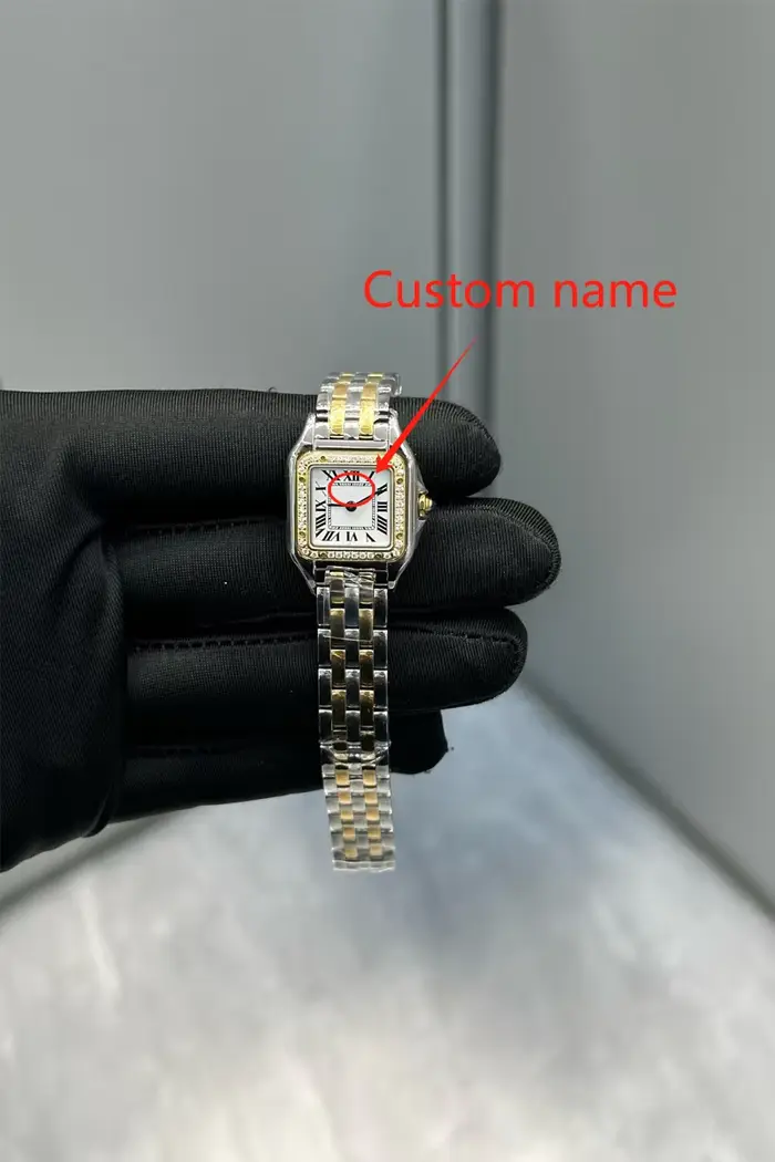 Montre de luxe personnalisée 1:1 pour femme, étanche, de haute qualité, en acier inoxydable, à quart
