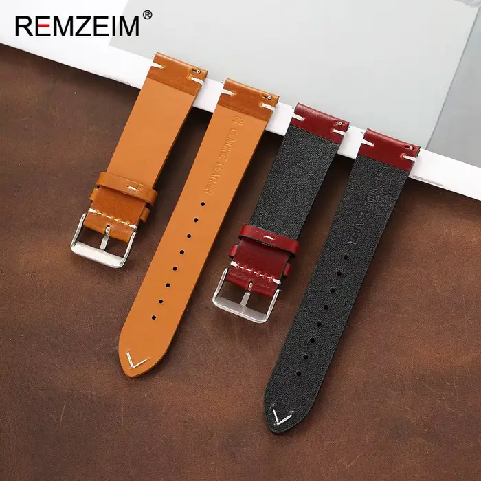 Bracelet de montre en cuir ciré de style classique