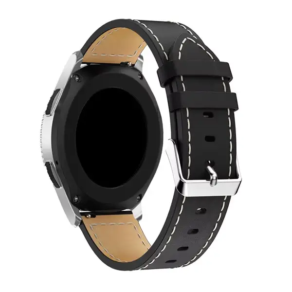 Bracelet de montre en cuir véritable de remplacement, classique, pour Samsung Galaxy Watch 46mm SM-R