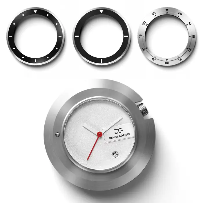 Montre à Quartz Daniel Gorman VX32E Acier Inoxydable Bracelet Maille Milanaise Cadran Saphir Lumineux Occasions Spéciales Homme