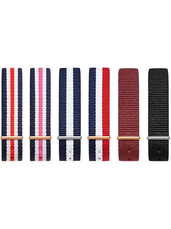 Pour DW Nylon Daniel Wellington Montage couleur toile montre Bracelet hommes femmes pur noir bleu blanc rouge avec outil poignet
