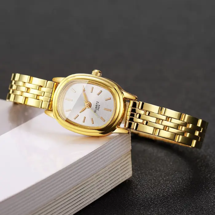 Élégant cadran ovale femmes montre-bracelet mode dames montre à Quartz Reloj Mujer filles horloge cadeau (sans boîte)