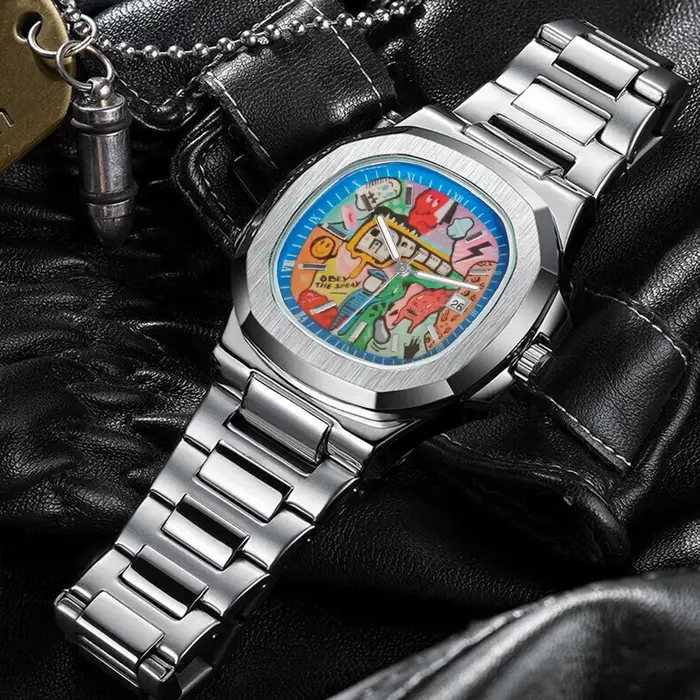 Montre-bracelet pour homme de haute qualité peinte à la main