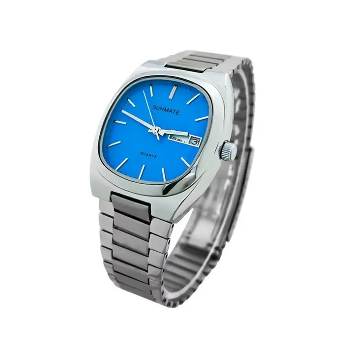 Montre à quartz pour homme avec mouvement Miyota, style rétro TV, et montre carrée pour femme avec b