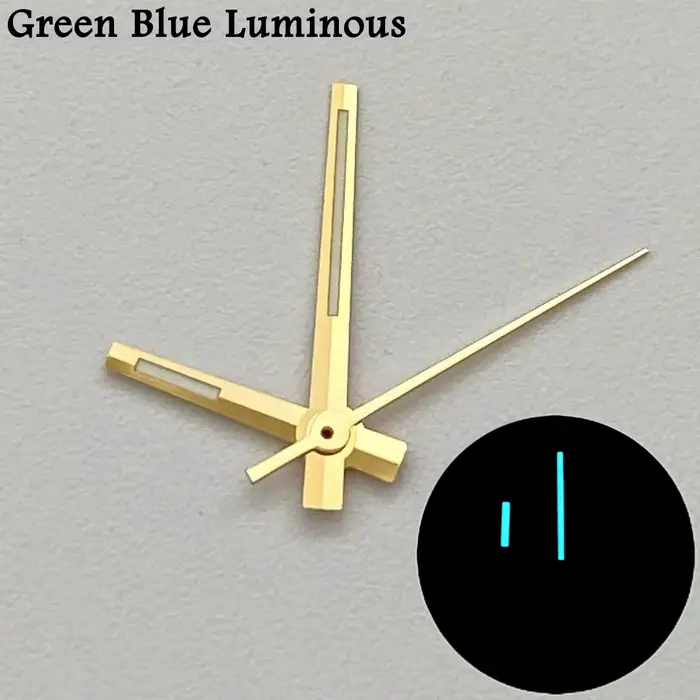 Aiguilles de montre lumineuses bleues et vertes de 8 mm