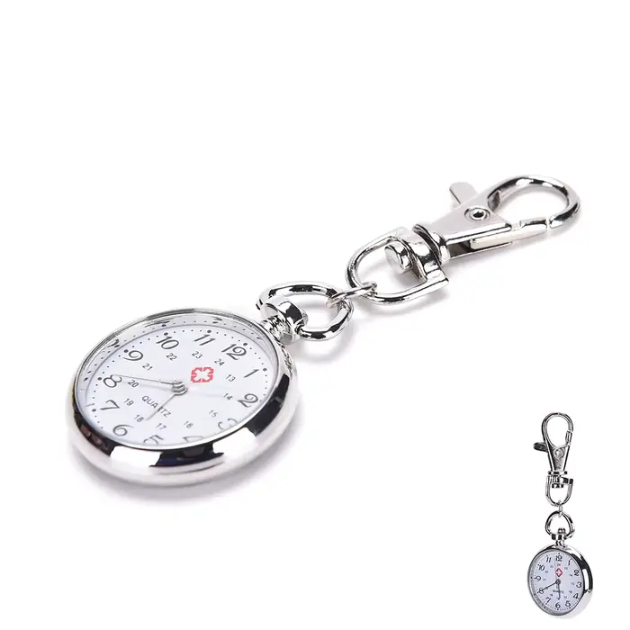 Montre de poche en acier inoxydable Velishy élégante avec chaîne pour homme et femme occasions diverses