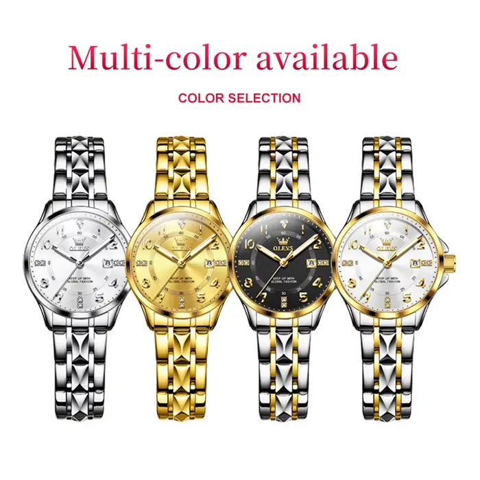 OLEVS montres pour dames élégantes tendance de la mode 30 m montre à quartz étanche pour femmes calendrier marque lumineuse véritable montre-bracelet