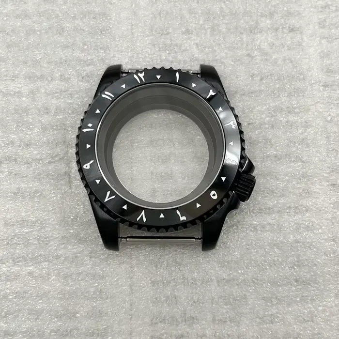 40mm SKX007 boîtier de montre noir 3.8 couronne GMT sous boîtier de montre 120 clic pour Seiko NH35/34/36 mouvement automatique saphir Mod pièces