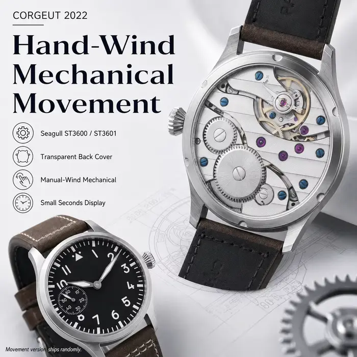 CORGEUT – montre mécanique de pilote pour hommes