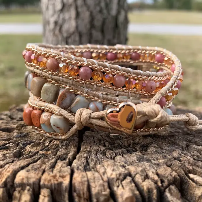 Bracelet de montre en perles de pierres semi-précieuses