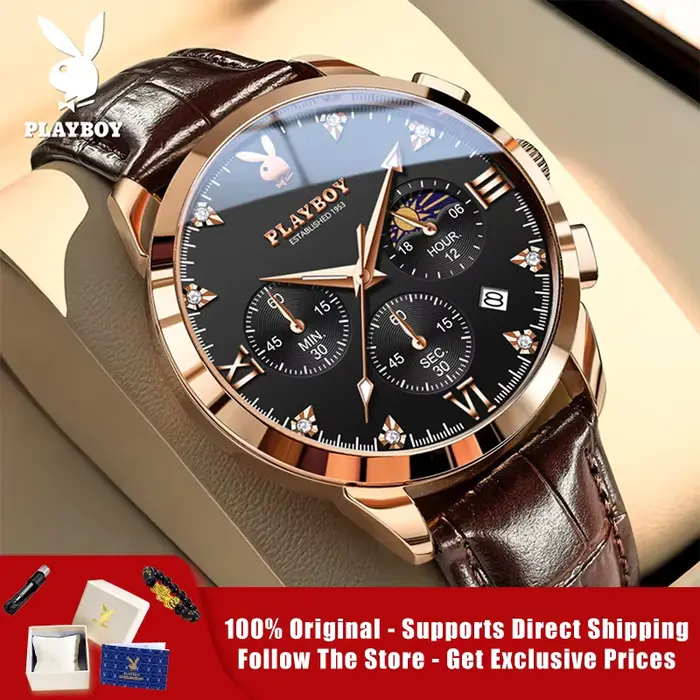 PLAYBOY 3035 montres originales et authentiques de marque pour homme
