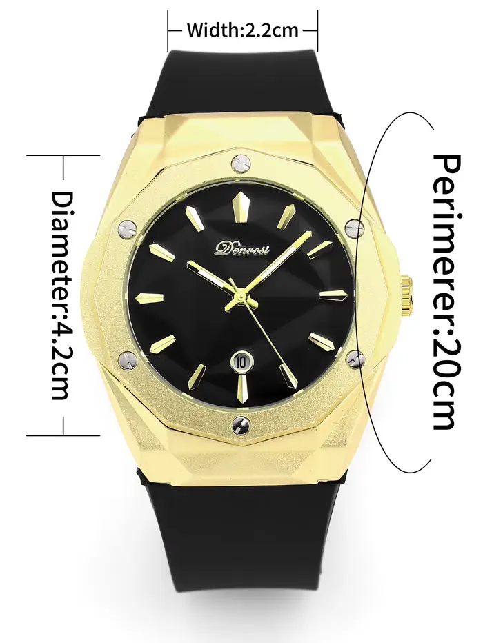 Montre pour homme Denvosi - Boîtier haut de gamme avec lunette à découpe diamantée