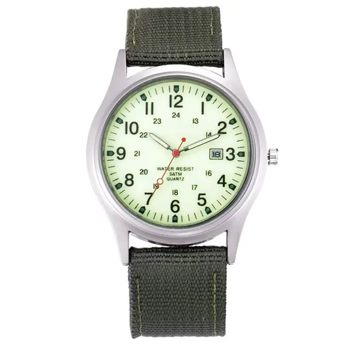 1 pièce / Lot Montres de marque pas chères pour hommes Montre Homme Mode Bracelet en nylon Sport Militaire Date Quartz Horloge Barato Erkek Saat Relogio