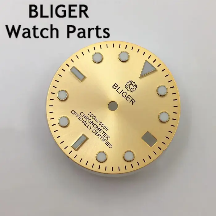 BLIGER-Cadran de Montre Shoous en Or Rose, Adapté au Mouvement NH35, 29mm