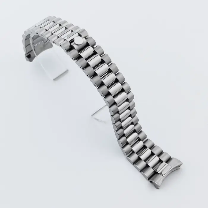 Bracelet présidentiel solide en argent, 20MM de largeur, en acier inoxydable 904L, fermoir à verroui