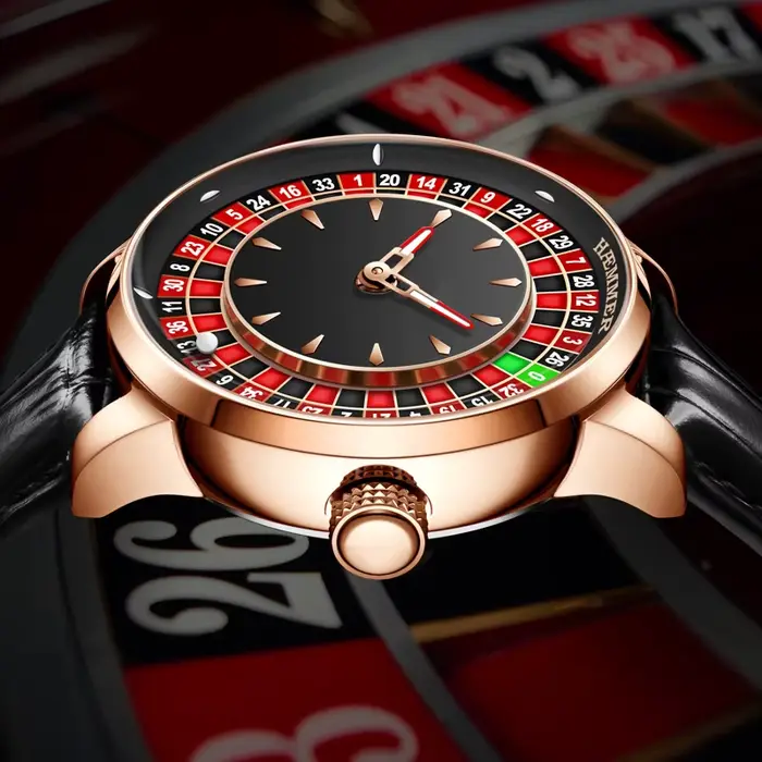 HAEMMER Design haut de gamme nouvelle montre mécanique NH35 cadran rotatif Las Vegas Roulette thème de bureau