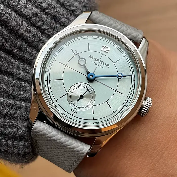 Le nouveau MERKUR croix ligne secteur cadran vert rétro montre décontractée pour hommes série d'affaires manuel accordé