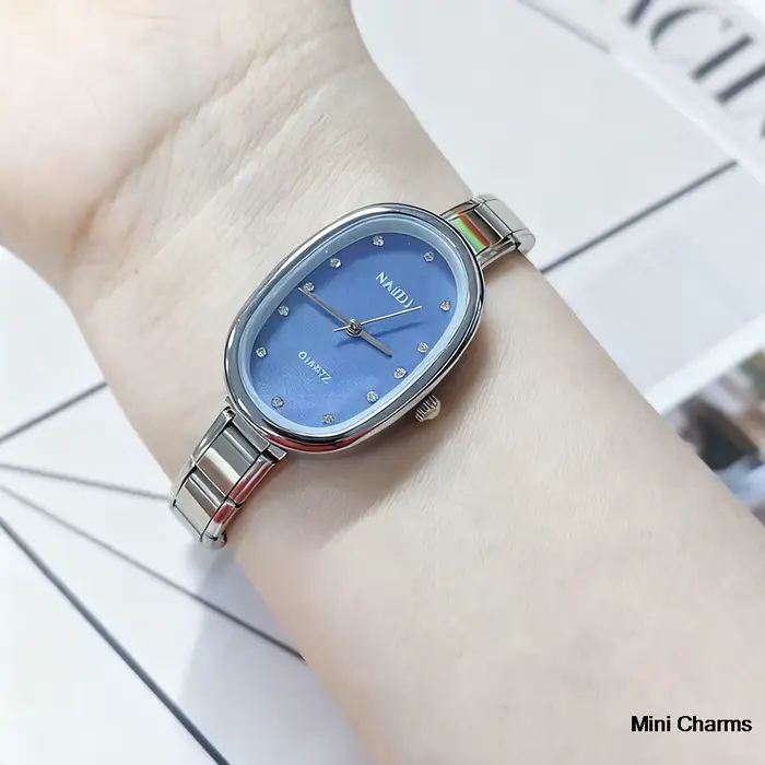 Montre-bracelet à quartz pour femmes design minimaliste tendance bracelet en acier inoxydable largeur 9mm cadeaux de fête vacances occasions spéciales