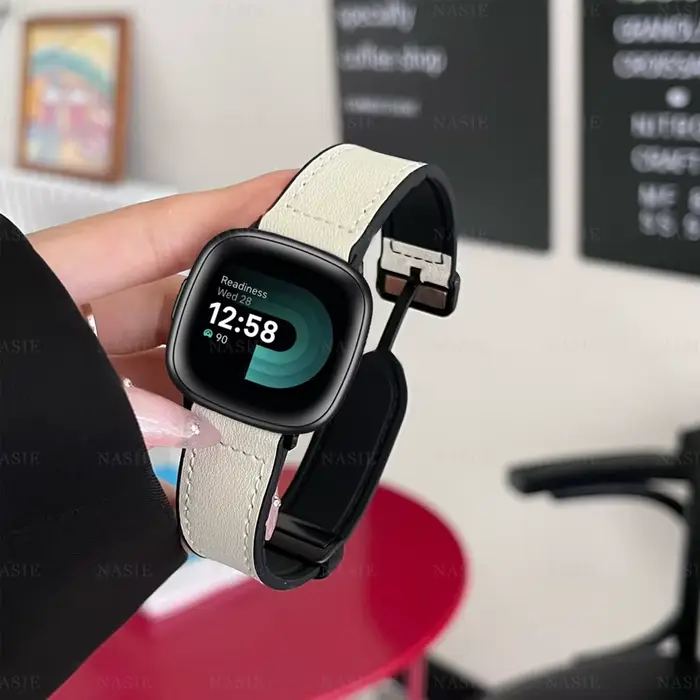 Bracelet en cuir véritable pour Fitbit Versa