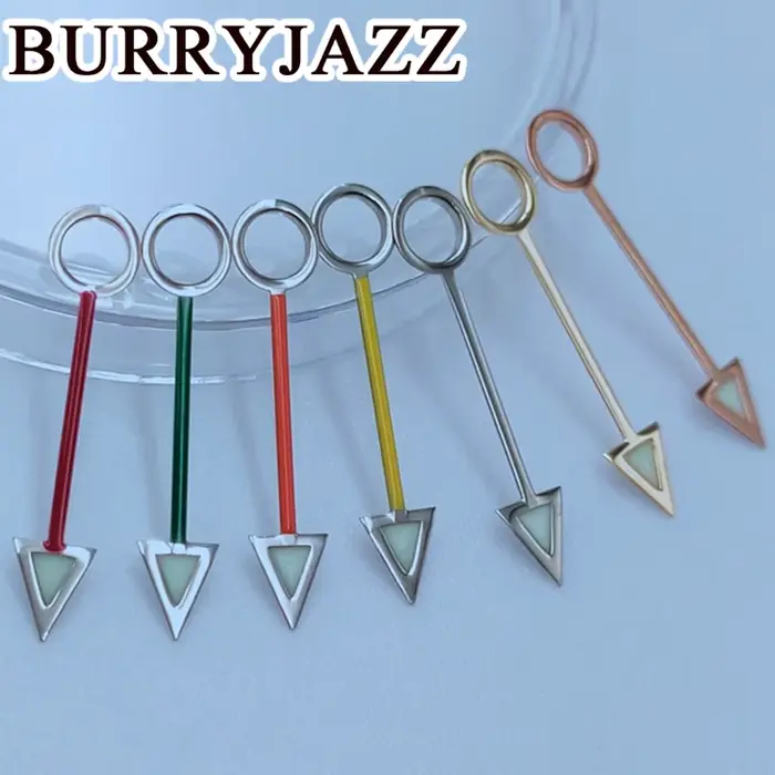BURRYJAZZ NH34 GMT aiguilles de montre argent or Rose or rouge jaune vert Orange