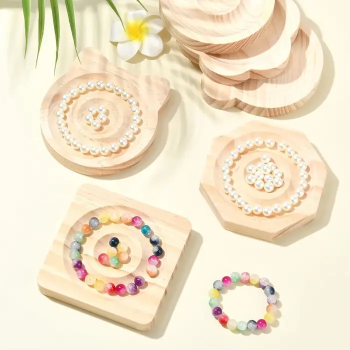 Planche de perles en bois pour bricolage