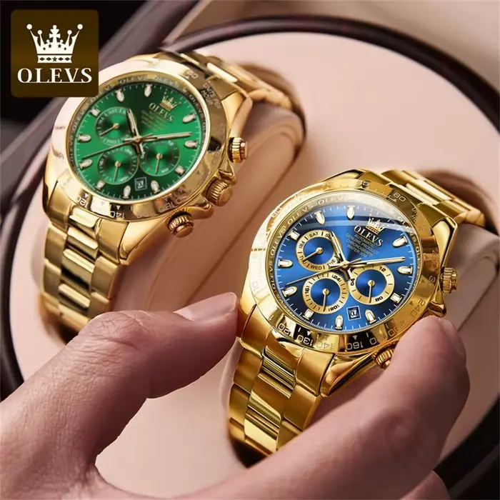 OLEVS 6638 montre mécanique automatique de marque supérieure pour hommes multi-fonction chronographe Date étanche
