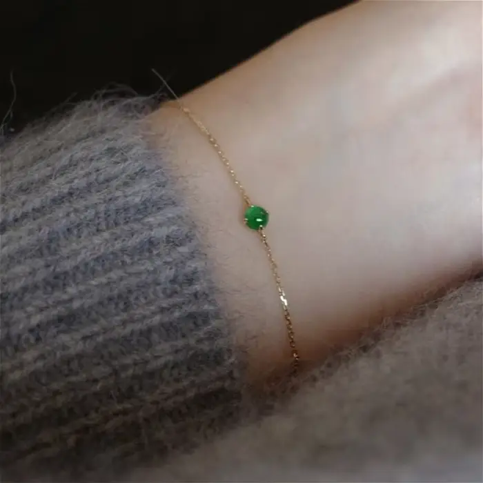 Bracelet en zircon émeraude couleur or