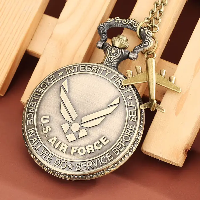 Amérique Nairpower B-29 Avion Quartz Montre De Poche Rétro Armée Militaire Collier JOClock