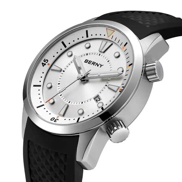 BERNY montre de plongée automatique pour hommes 200M étanche Miyota 8215 saphir AR enduit Silicone sport natation
