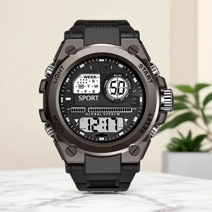 Montre électronique multifonctionnelle tendance pour hommes