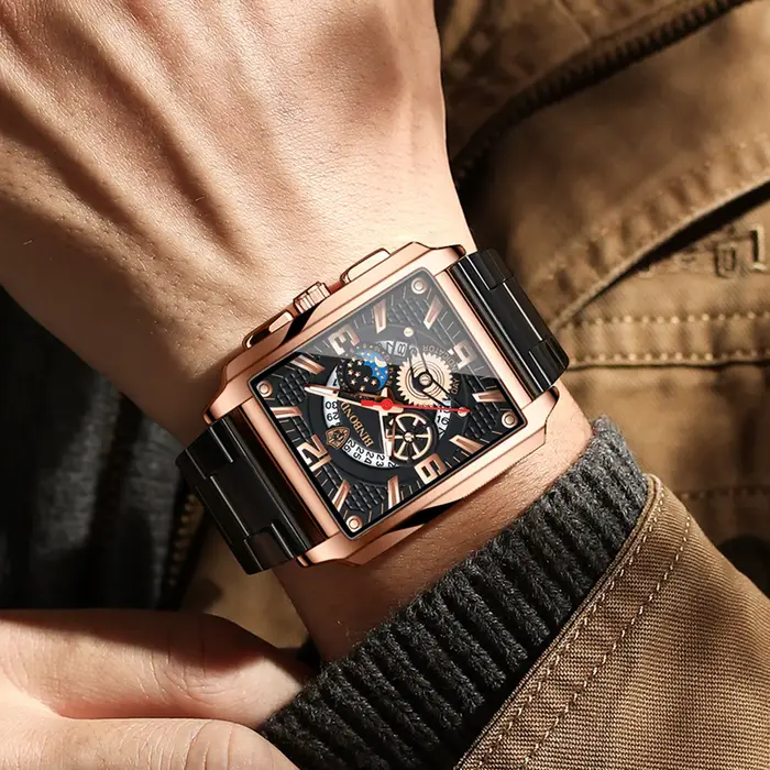 Montres-bracelets en quartz résistantes aux rayures pour hommes