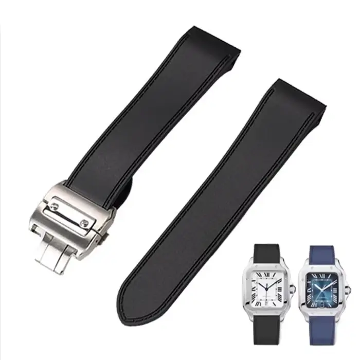 Bracelet de montre en silicone souple pour montres traditionnelles avec boucle métallique 23mm 25mm pour femmes et hommes élégants occasions spéciales