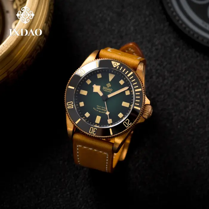 IPOSE IX & DAO 2025 nouvelle montre mécanique automatique pour hommes en Bronze PT5000 saphir rétro cuir étanche 20Bar Reloj Hombre