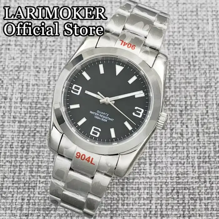 Montre homme résistante à l'eau avec verre saphir lumineux et mouvement quartz Ronda 515 pour occasions spéciales et personnalisation