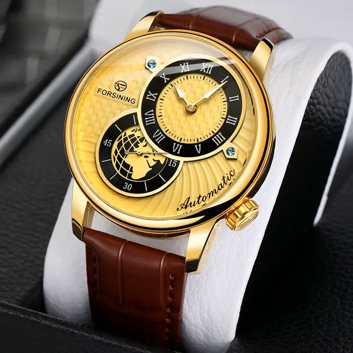 Nouvelle mode Sport course Design or noir hommes montres haut de gamme de luxe mâle automatique mécanique