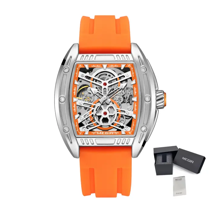 MEGIR mécanique montre pour hommes horloge mode 44MM cadran mouvement automatique lumineux étanche Sport