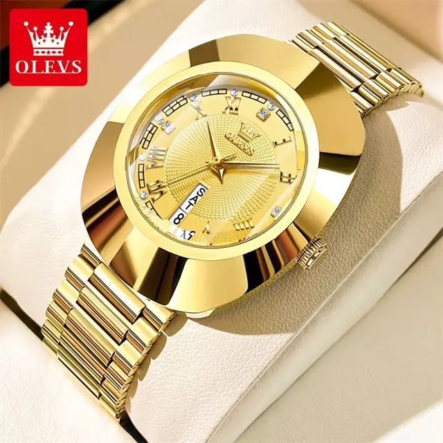 OLEVS montre à Quartz dorée pour femmes mode élégante boîtier en acier tungstène montres étanches de