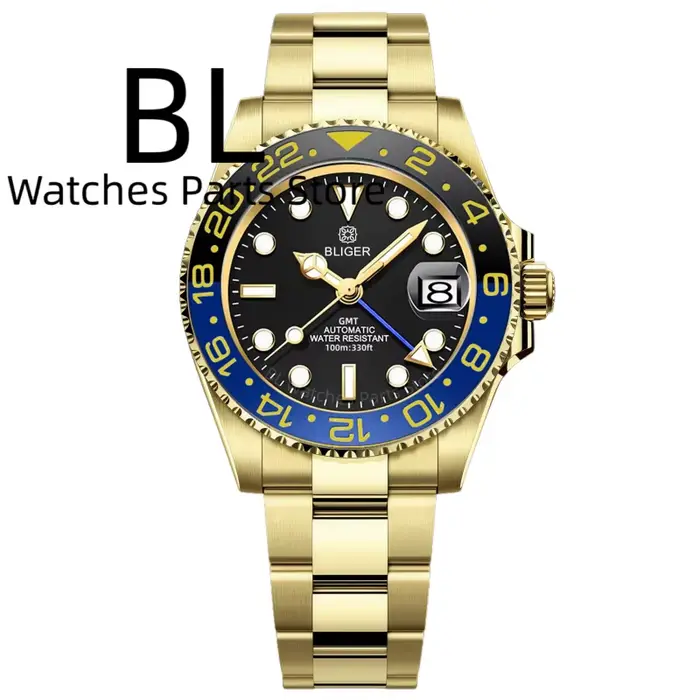 Montres mécaniques BLIGER 40MM bicolores or Rootbeer pour hommes