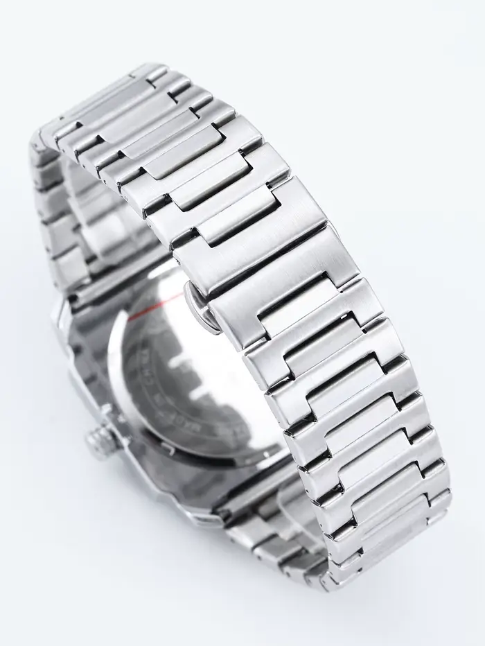 Montre de luxe pour homme avec cadran octogonal - Bracelet en acier inoxydable