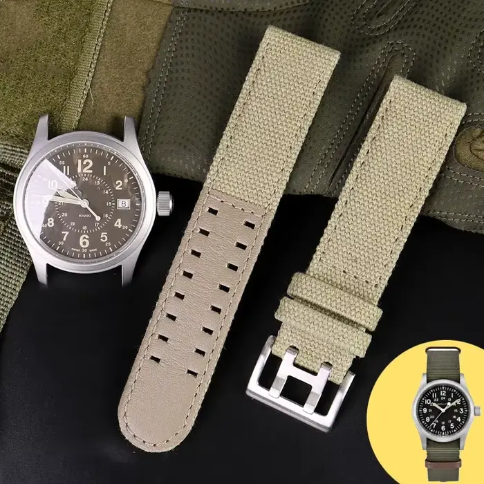 Pour Hamilton Khaki Field Watch h 760250 /h 77616533 /h 70605963 H H H 68201993 Bracelet de montre en cuir véritable et