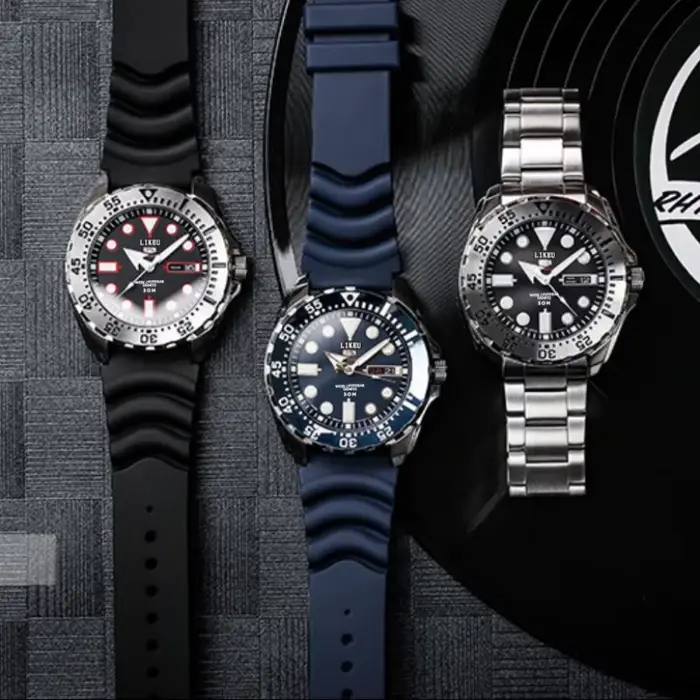 Montre de plongée classique à quartz – Lumineuse