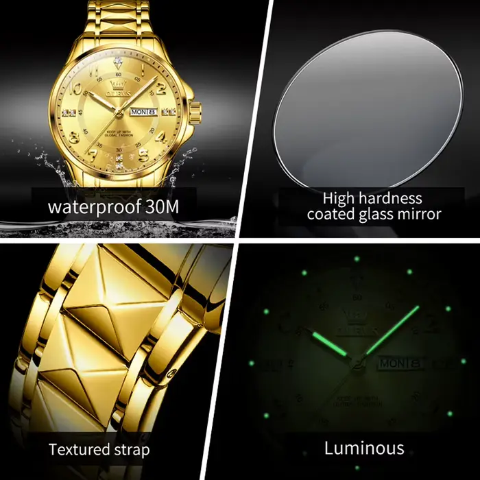 OLEVS marque de luxe Couple montre classiques double calendrier montre-bracelet pour hommes et femmes étanche amoureux