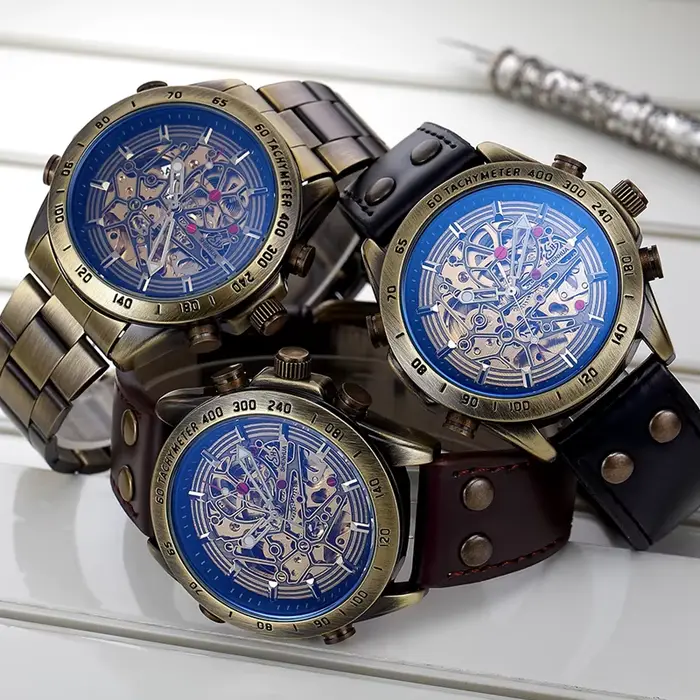 Montre Gorben Style Steampunk Design Vintage Automatique à Remontage Automatique pour Hommes Occasions Spéciales